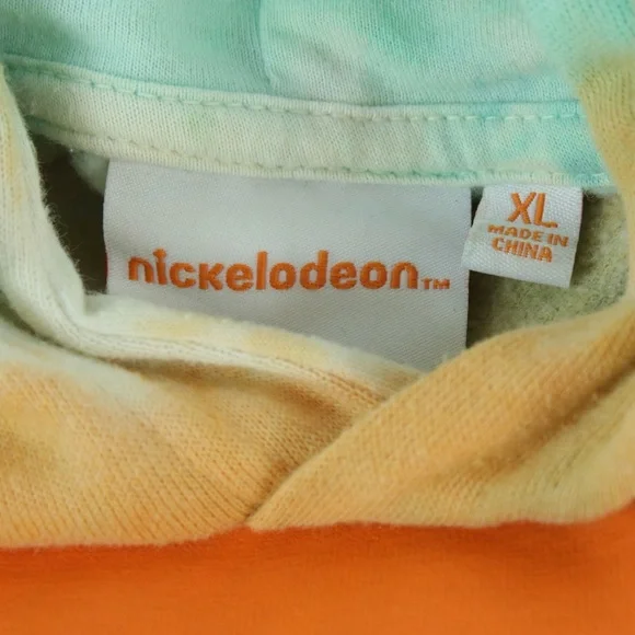 Nickelodeon Blue & Orange Tie Dye Pullover Hoodie Sweater Womens Size XL - Picture 4 of 5